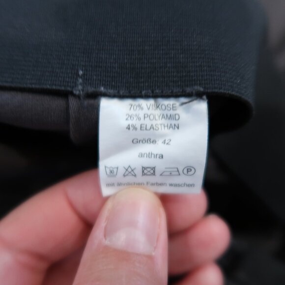 Pants Womens 12 Dark Gray Dress Trousers Stretch Straight Leg Elastic Waist - Picture 12 of 14